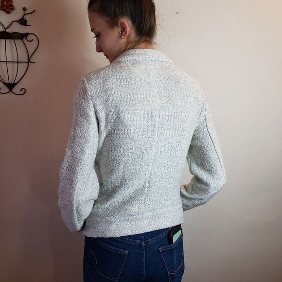 Loft Cotton Gray Heathered Jacket Size Medium - Picture 3 of 6